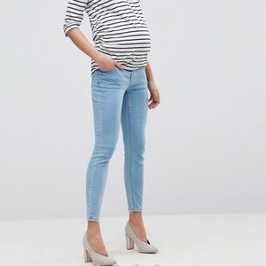 ASOS maternity under the bump Ridley skinny jeans
